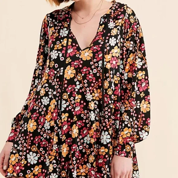 FREE PEOPLE Daisy Jane Floral Tunic Dress - Picture 2 of 8